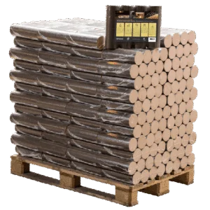 Ronde beuk briketten pallet 96 pakken x 10kg (960kg)