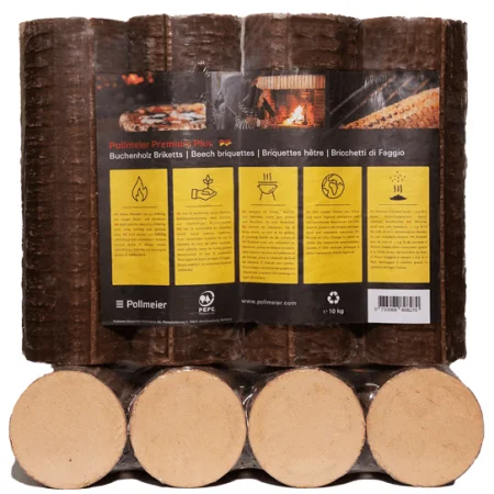 Ronde beuk briketten 15 pakken x 10kg (150kg) - Afbeelding 2